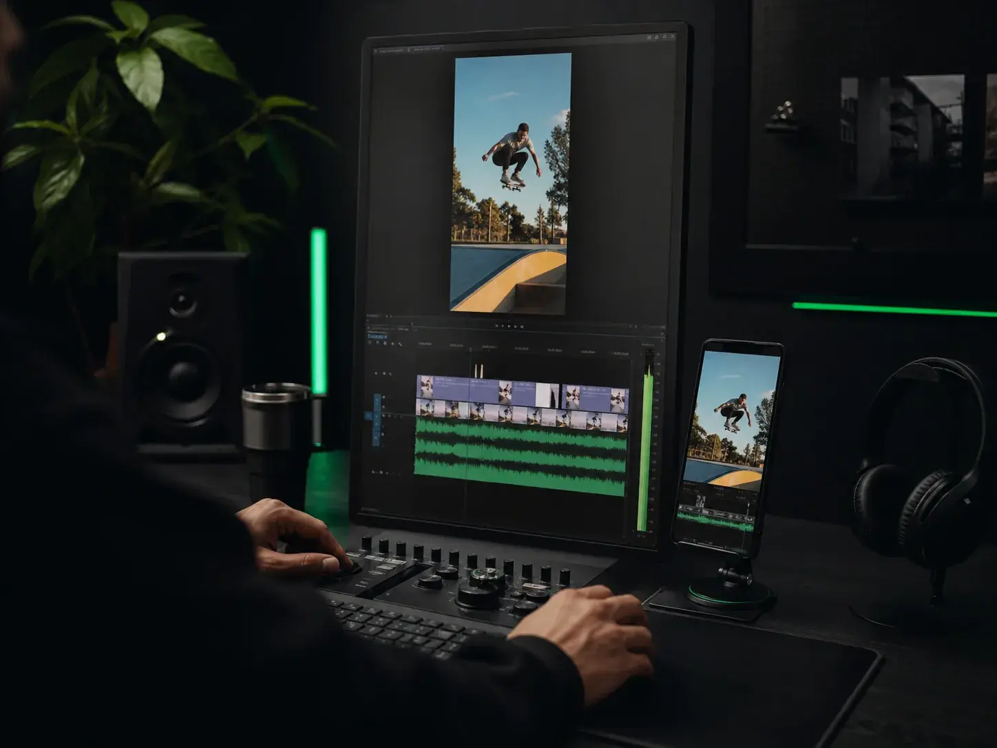 Vertical video edit being prepared for social media